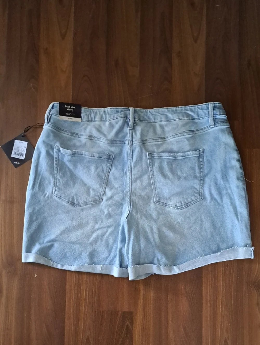 Ava & Viv Light Blue Denim Jean Shorts with Raw Hem - Picture 5 of 5